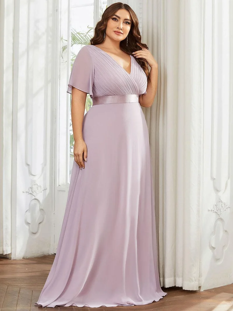 ever MONICA|Robe de soirée de mariage élégante en mousseline taille haute