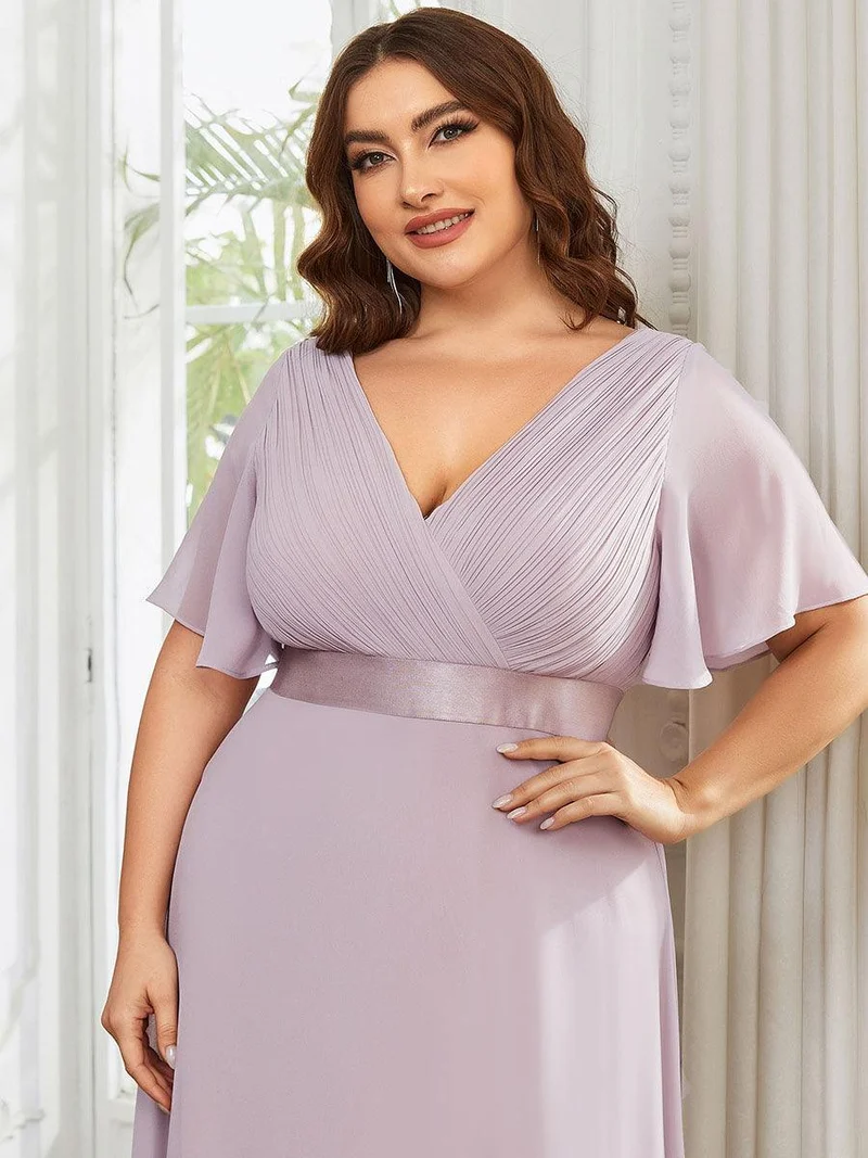 ever MONICA|Robe de soirée de mariage élégante en mousseline taille haute
