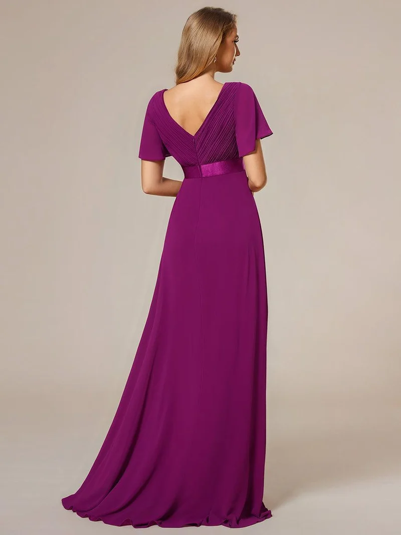 ever MONICA|Robe de soirée de mariage élégante en mousseline taille haute
