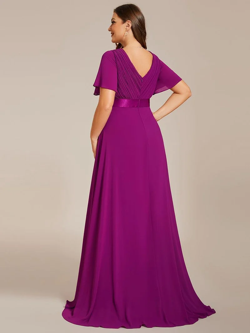 ever MONICA|Robe de soirée de mariage élégante en mousseline taille haute