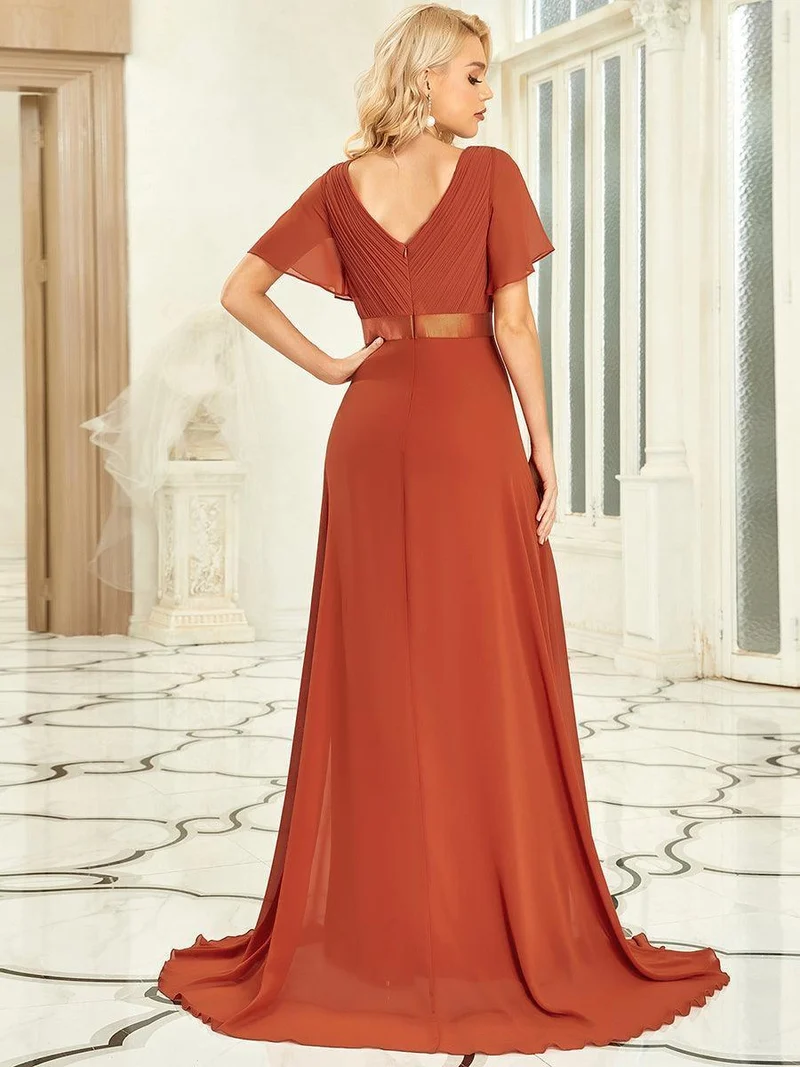 ever MONICA|Robe de soirée de mariage élégante en mousseline taille haute