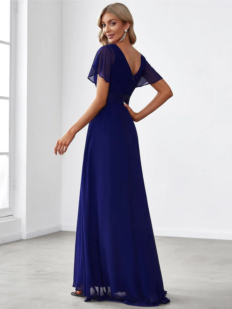 ever MONICA|Robe de soirée de mariage élégante en mousseline taille haute