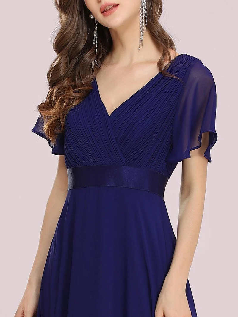 ever MONICA|Robe de soirée de mariage élégante en mousseline taille haute