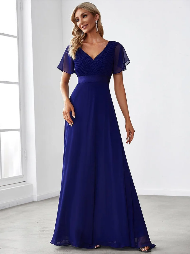 ever MONICA|Robe de soirée de mariage élégante en mousseline taille haute