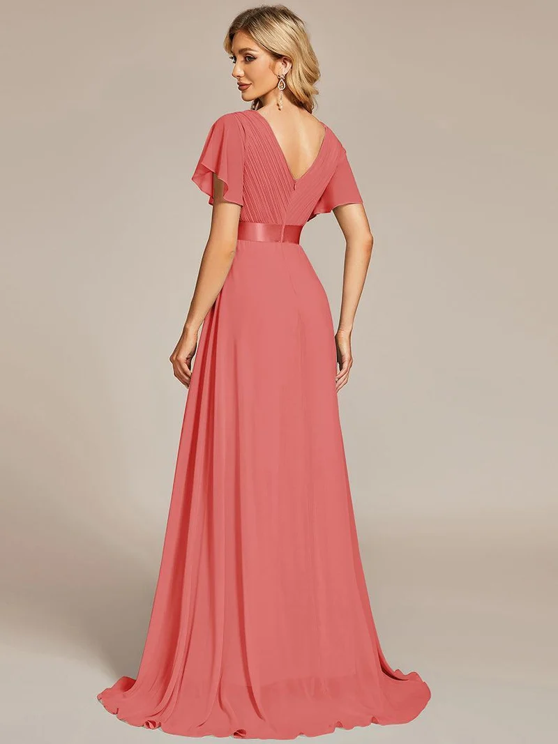 ever MONICA|Robe de soirée de mariage élégante en mousseline taille haute