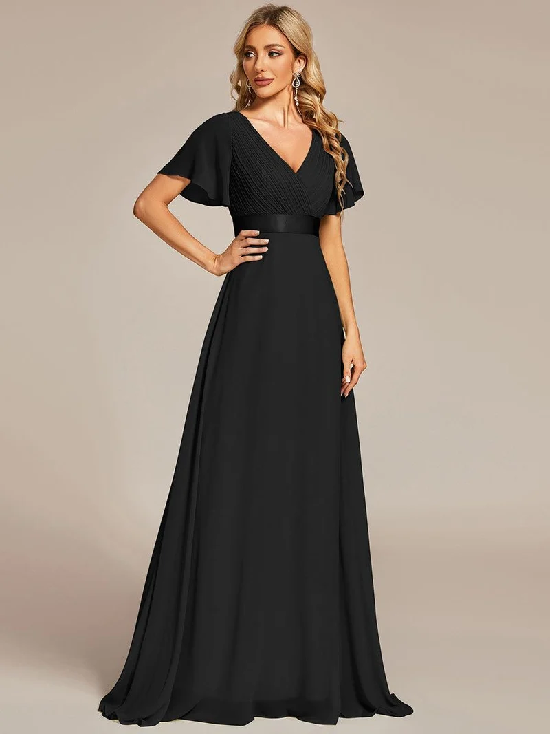 ever MONICA|Robe de soirée de mariage élégante en mousseline taille haute