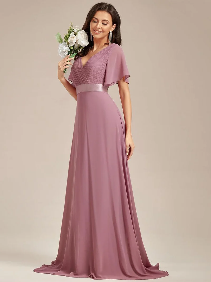 ever MONICA|Robe de soirée de mariage élégante en mousseline taille haute