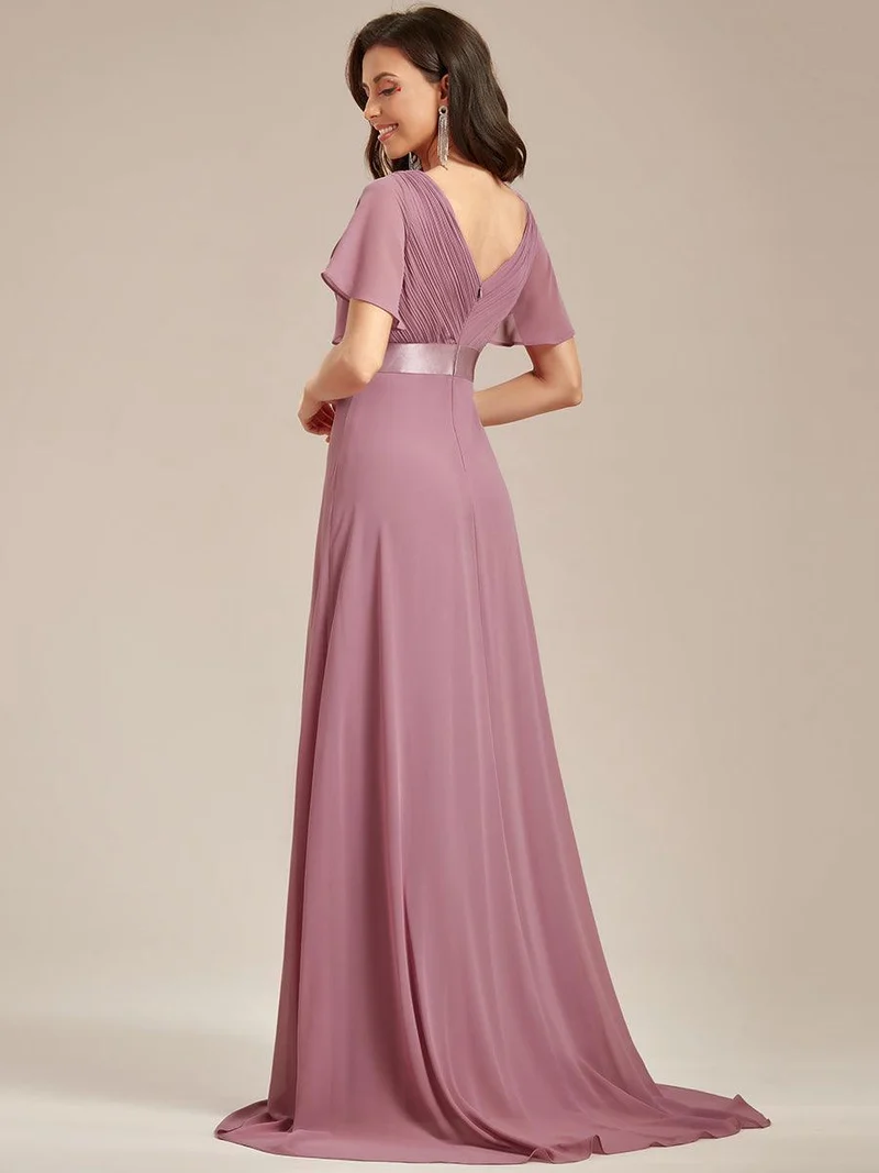 ever MONICA|Robe de soirée de mariage élégante en mousseline taille haute
