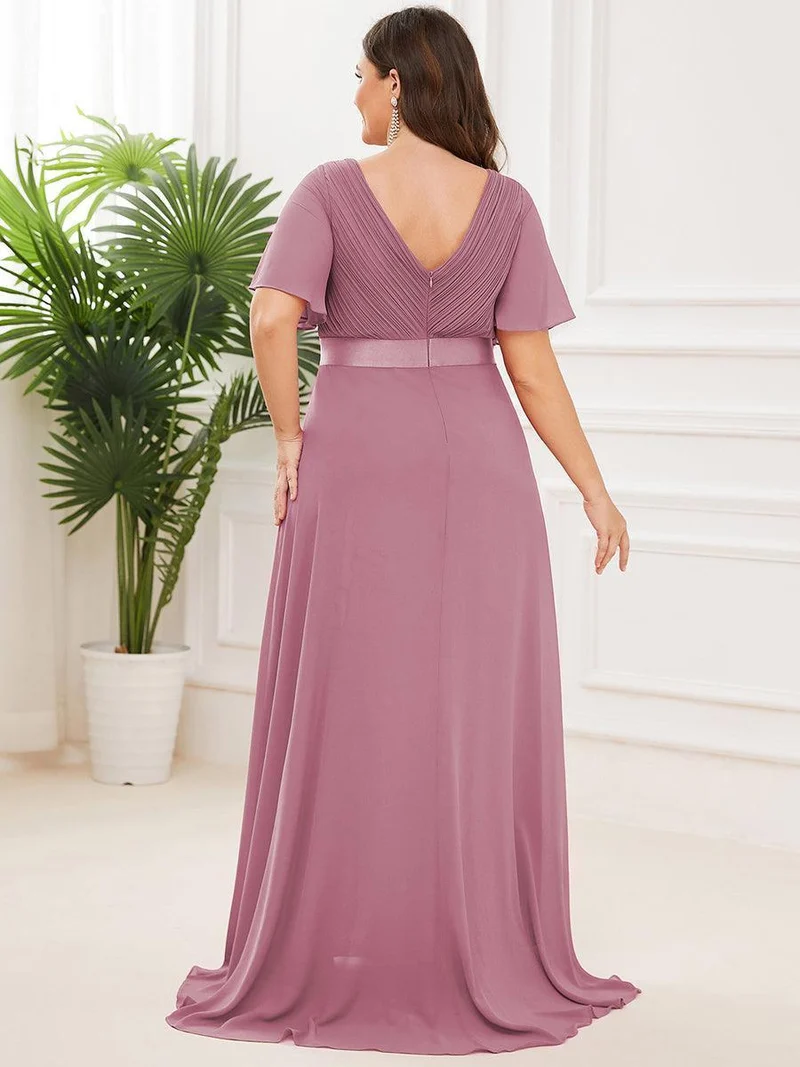 ever MONICA|Robe de soirée de mariage élégante en mousseline taille haute