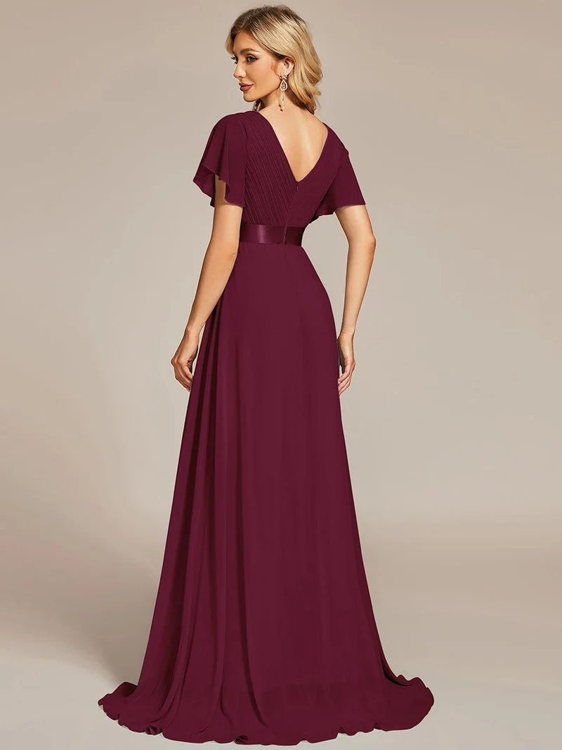 ever MONICA|Robe de soirée de mariage élégante en mousseline taille haute