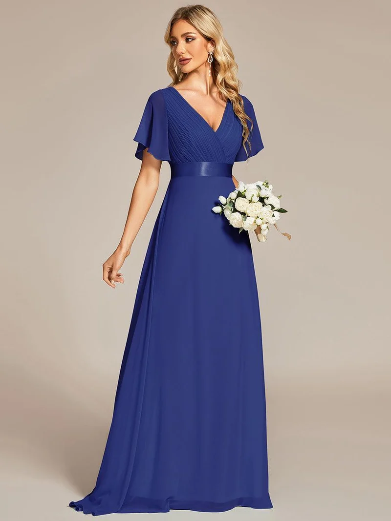 ever MONICA|Robe de soirée de mariage élégante en mousseline taille haute