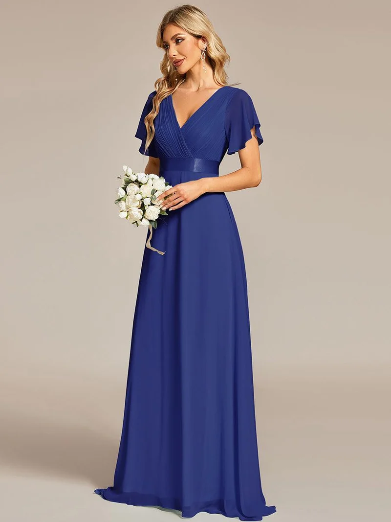 ever MONICA|Robe de soirée de mariage élégante en mousseline taille haute
