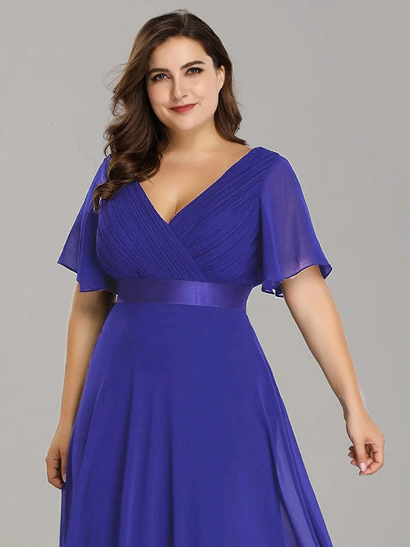 ever MONICA|Robe de soirée de mariage élégante en mousseline taille haute