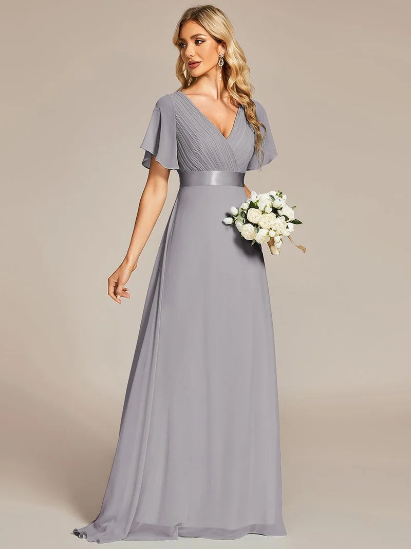 ever MONICA|Robe de soirée de mariage élégante en mousseline taille haute