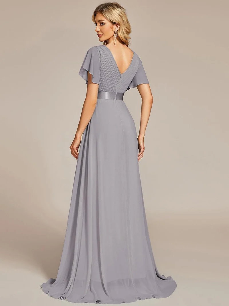 ever MONICA|Robe de soirée de mariage élégante en mousseline taille haute
