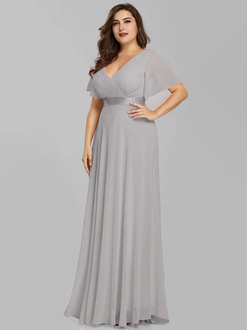 ever MONICA|Robe de soirée de mariage élégante en mousseline taille haute
