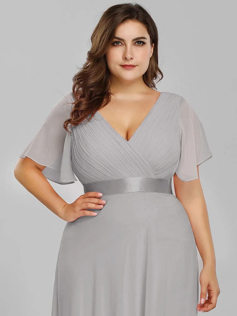 ever MONICA|Robe de soirée de mariage élégante en mousseline taille haute