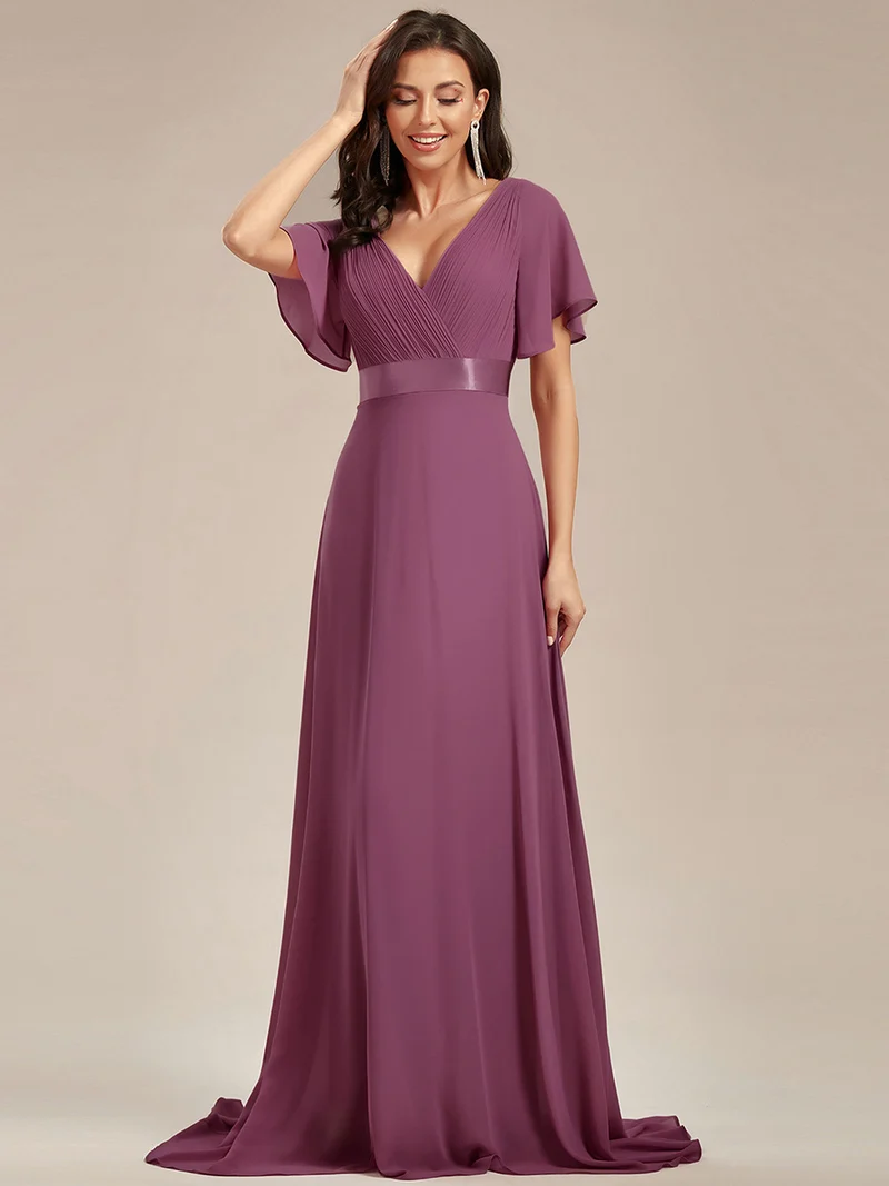 ever MONICA|Robes de demoiselle d'honneur en mousseline taille haute élégantes et fluides