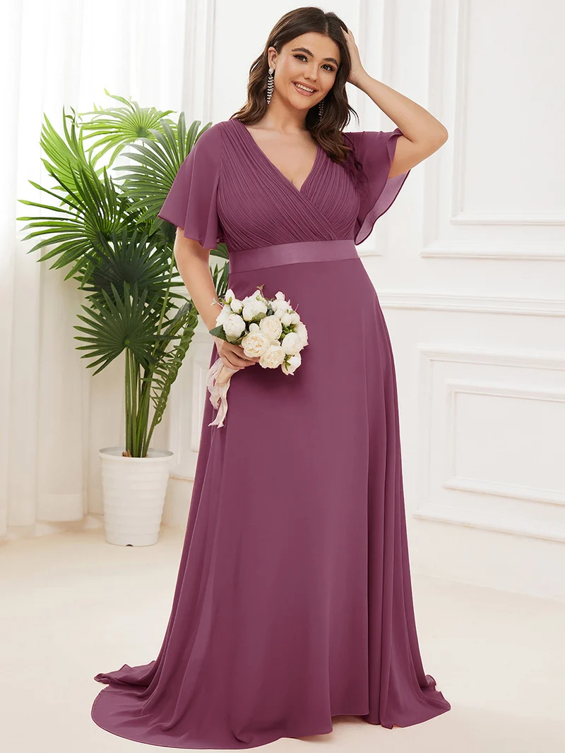ever MONICA|Robes de demoiselle d'honneur en mousseline taille haute élégantes et fluides