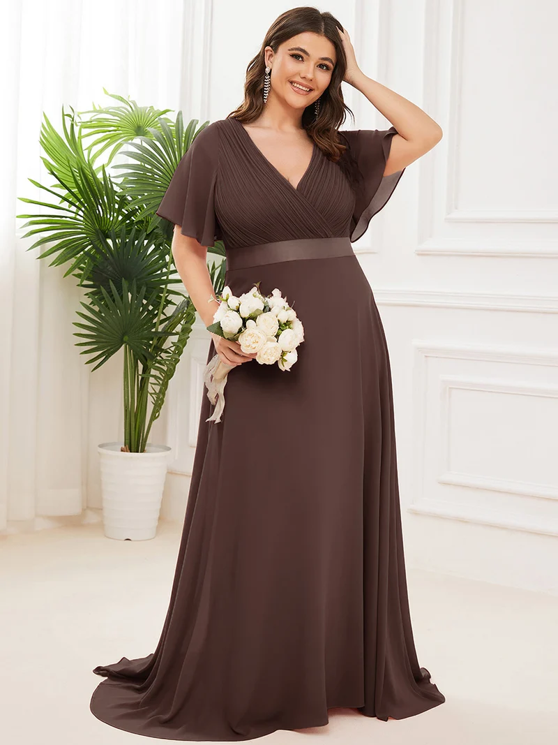 ever MONICA|Robes de demoiselle d'honneur en mousseline taille haute élégantes et fluides