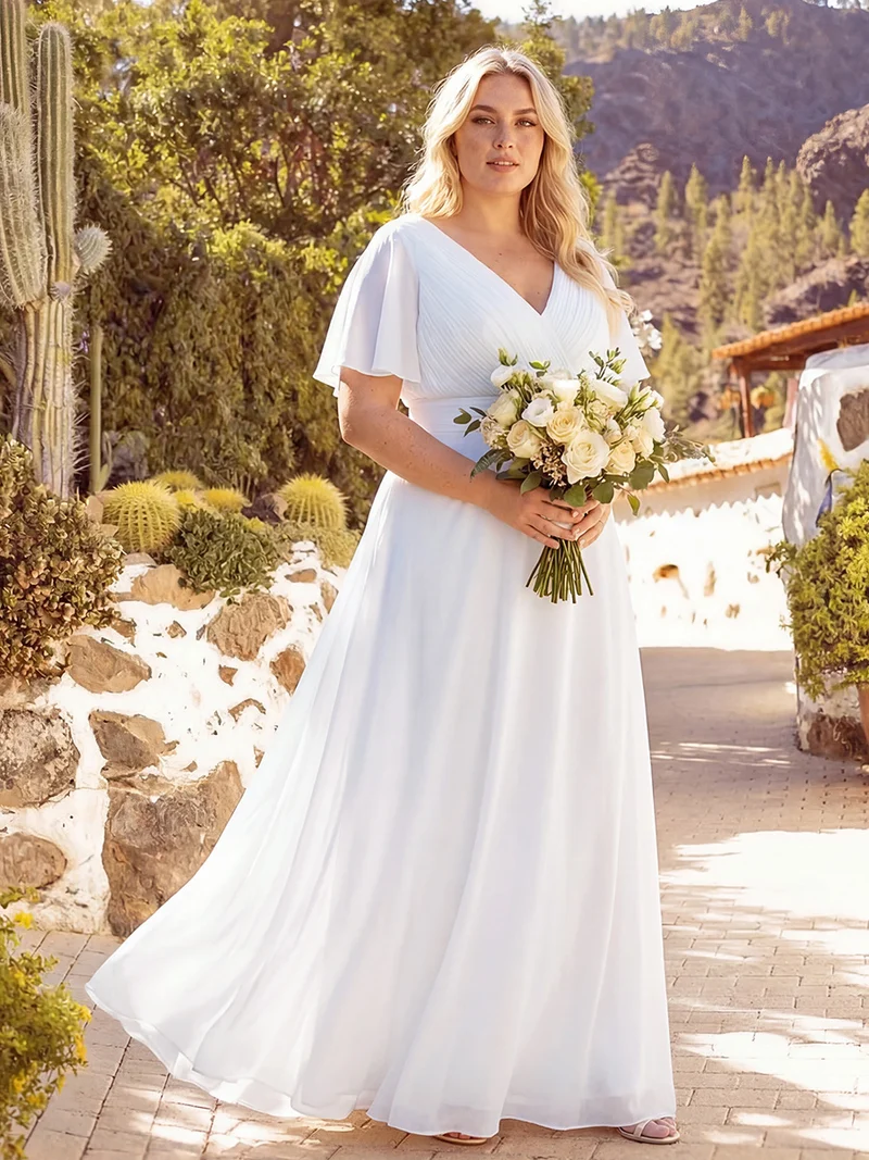 ever MONICA|Robes de demoiselle d'honneur en mousseline taille haute élégantes et fluides
