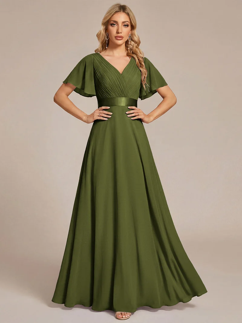 ever MONICA|Robes de demoiselle d'honneur en mousseline taille haute élégantes et fluides