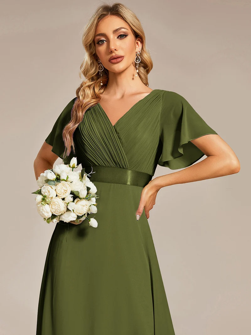 ever MONICA|Robes de demoiselle d'honneur en mousseline taille haute élégantes et fluides