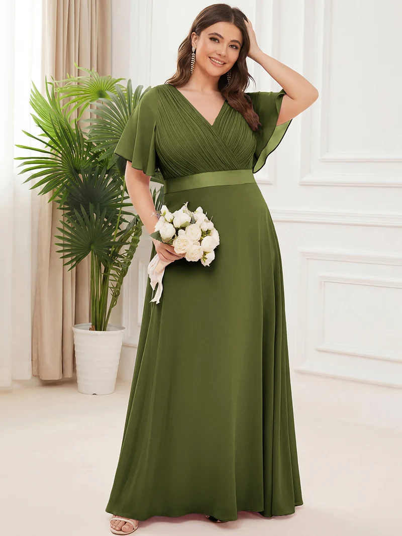 ever MONICA|Robes de demoiselle d'honneur en mousseline taille haute élégantes et fluides