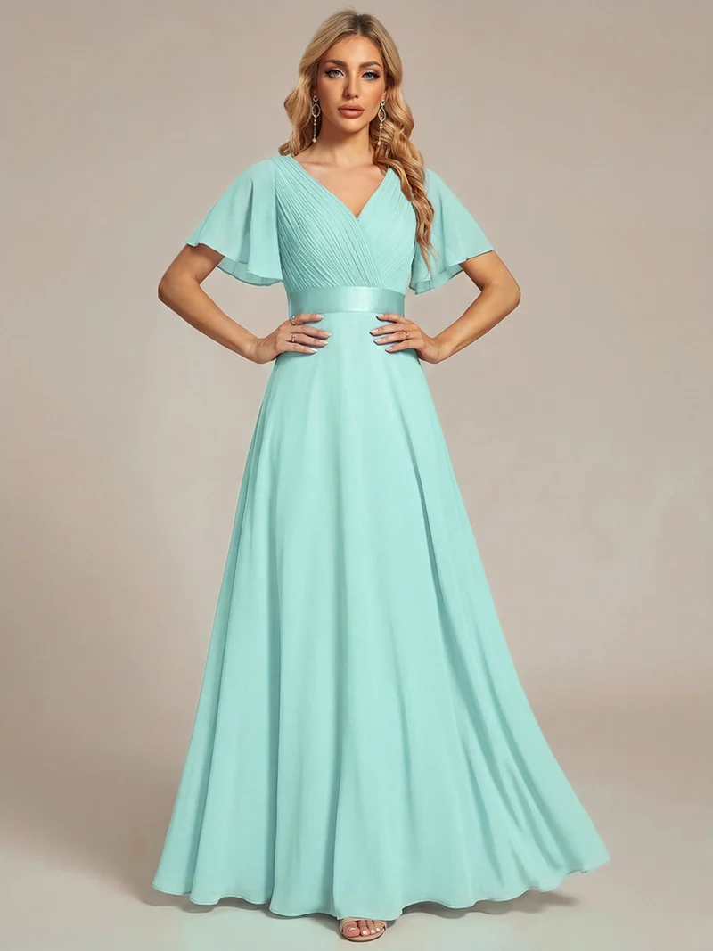 ever MONICA|Robes de demoiselle d'honneur en mousseline taille haute élégantes et fluides