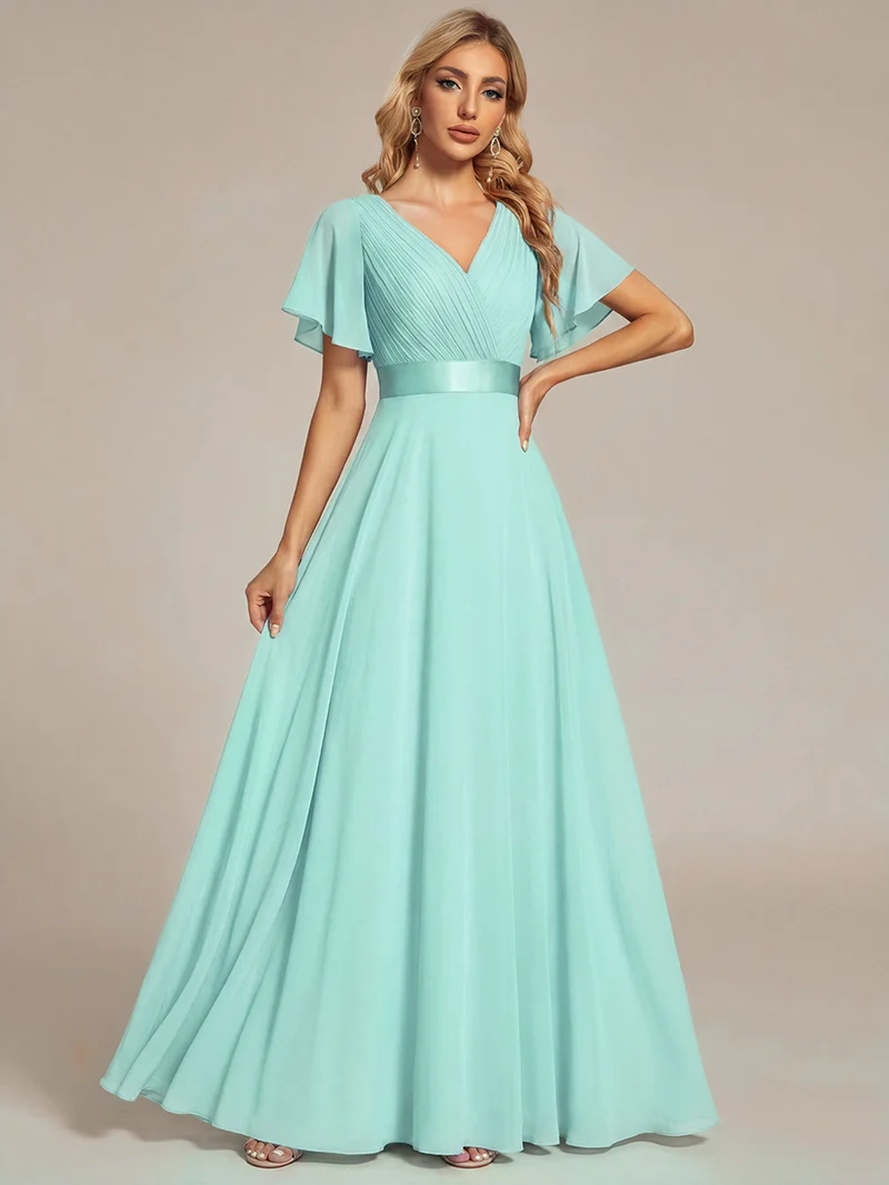 ever MONICA|Robes de demoiselle d'honneur en mousseline taille haute élégantes et fluides