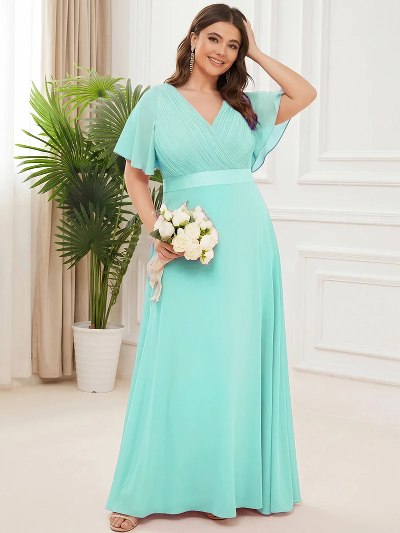 ever MONICA|Robes de demoiselle d'honneur en mousseline taille haute élégantes et fluides