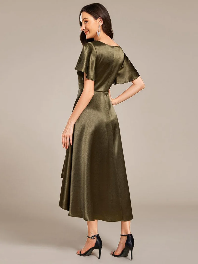ever SCARLEN|Robe d'invitée mi-longue en satin à ourlet haut-bas