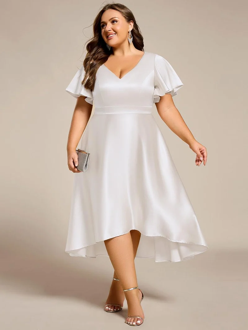 ever SCARLEN|Robe d'invitée mi-longue en satin à ourlet haut-bas