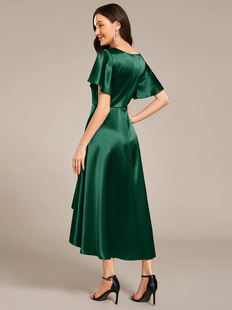 ever SCARLEN|Robe d'invitée mi-longue en satin à ourlet haut-bas