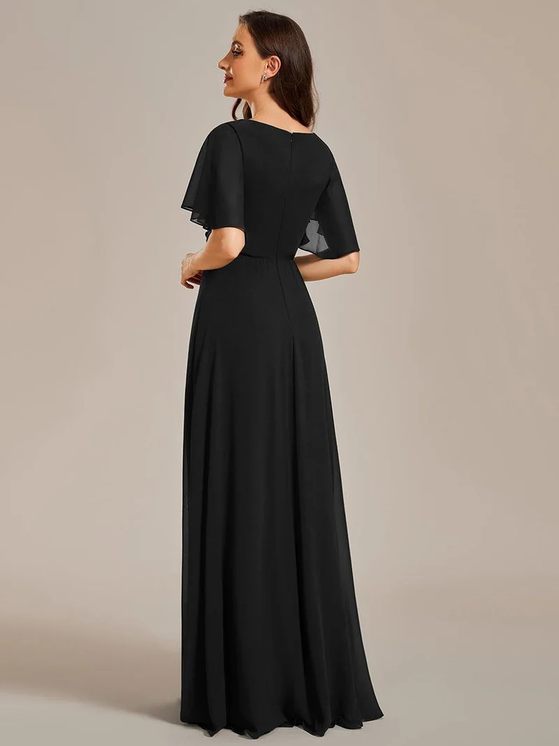 ever IVYROSE|Robe de soirée de mariage élégante en mousseline de soie