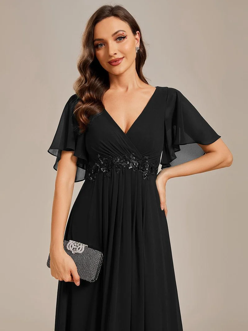 ever IVYROSE|Robe de soirée de mariage élégante en mousseline de soie