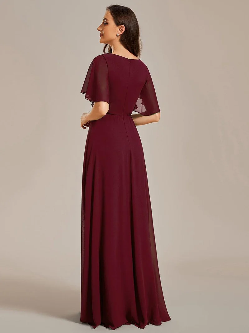 ever IVYROSE|Robe de soirée de mariage élégante en mousseline de soie