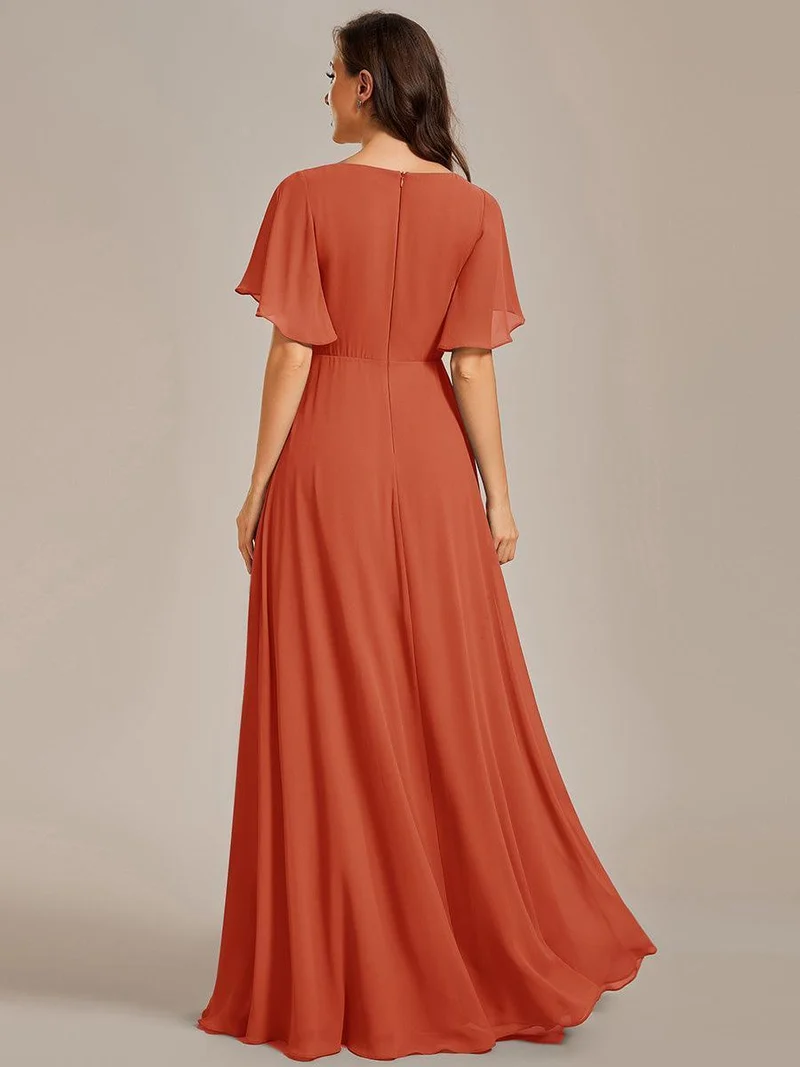 ever IVYROSE|Robe de soirée de mariage élégante en mousseline de soie