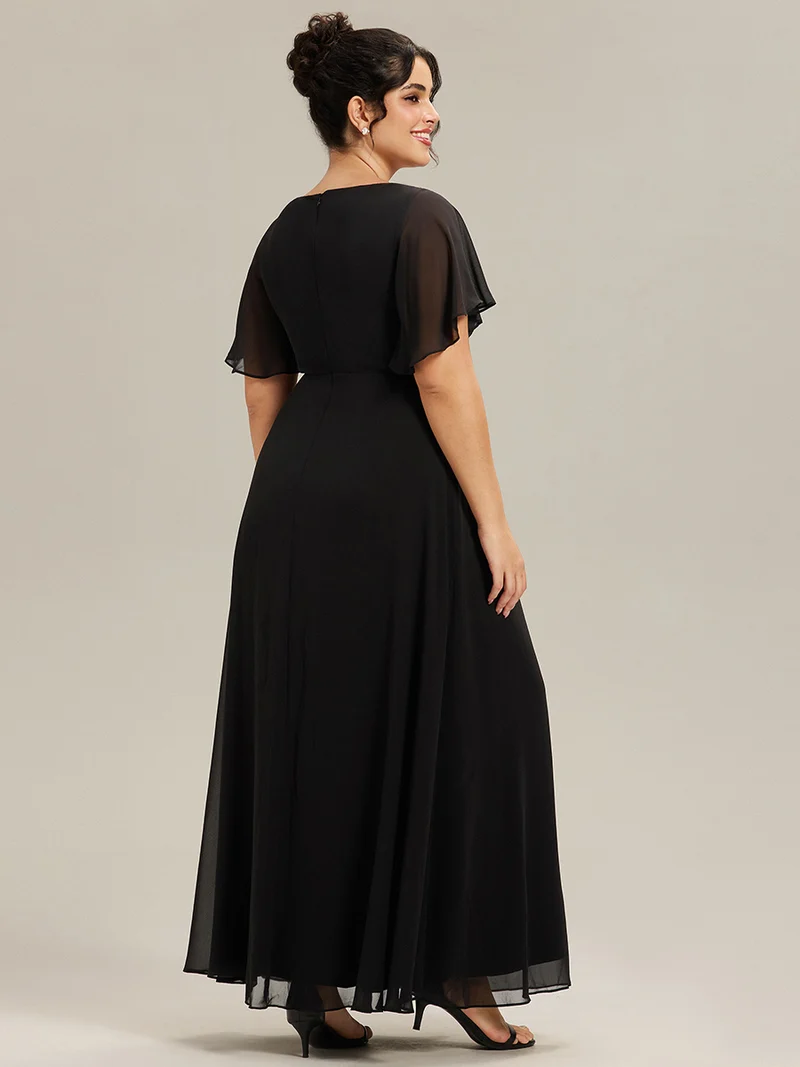 ever IVYROSE|Robe de soirée de mariage élégante en mousseline de soie
