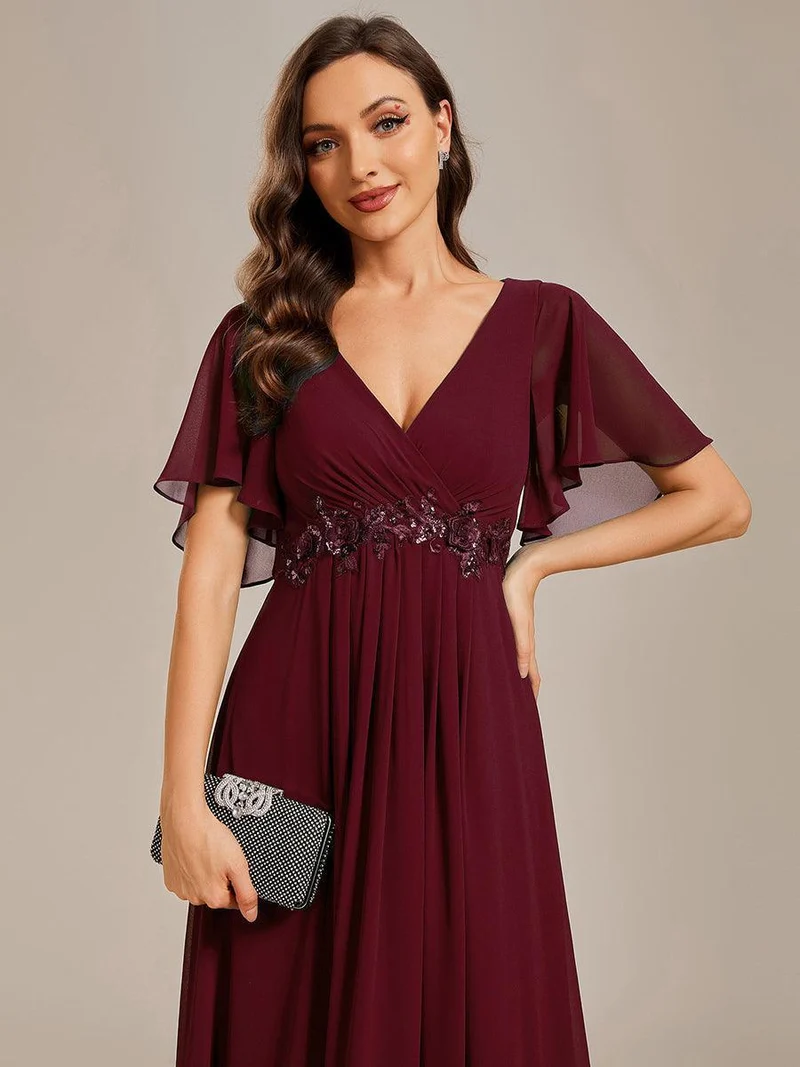 ever IVYROSE|Robe de soirée de mariage élégante en mousseline de soie