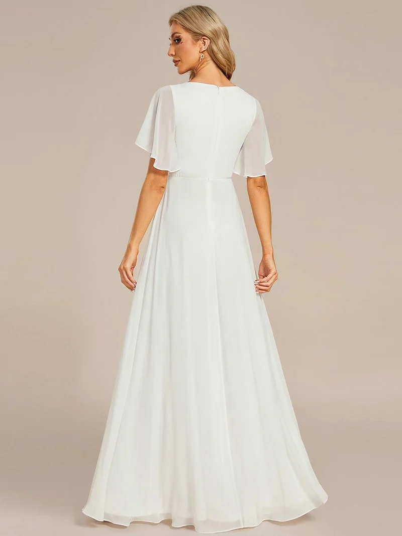 ever IVYROSE|Robe de soirée de mariage élégante en mousseline de soie