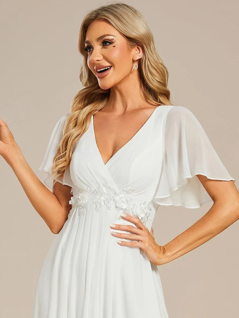 ever IVYROSE|Robe de soirée de mariage élégante en mousseline de soie