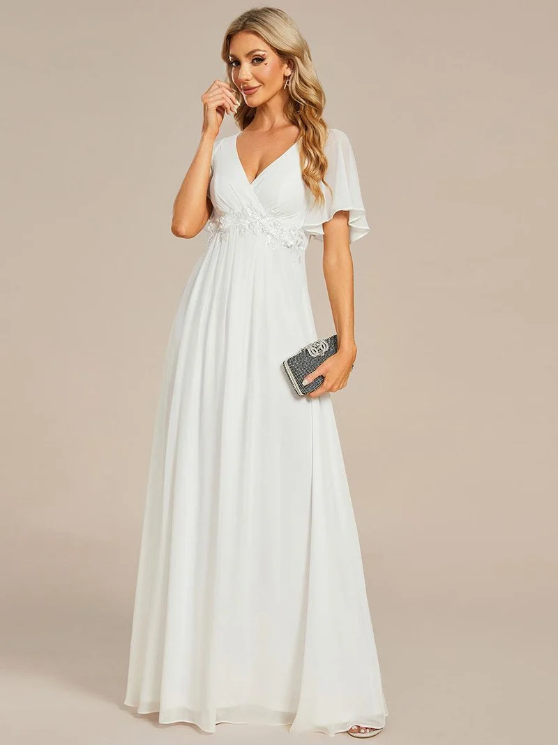 ever IVYROSE|Robe de soirée de mariage élégante en mousseline de soie