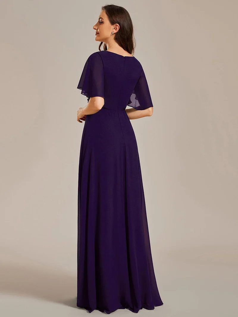 ever IVYROSE|Robe de soirée de mariage élégante en mousseline de soie