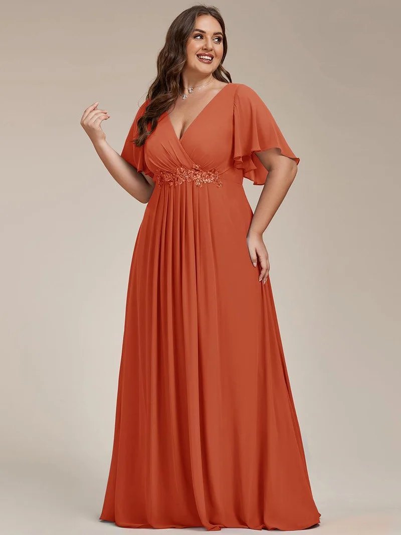 ever IVYROSE|Robe de soirée de mariage élégante en mousseline de soie