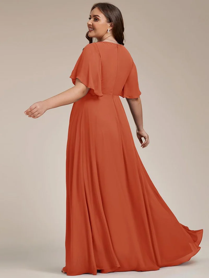 ever IVYROSE|Robe de soirée de mariage élégante en mousseline de soie