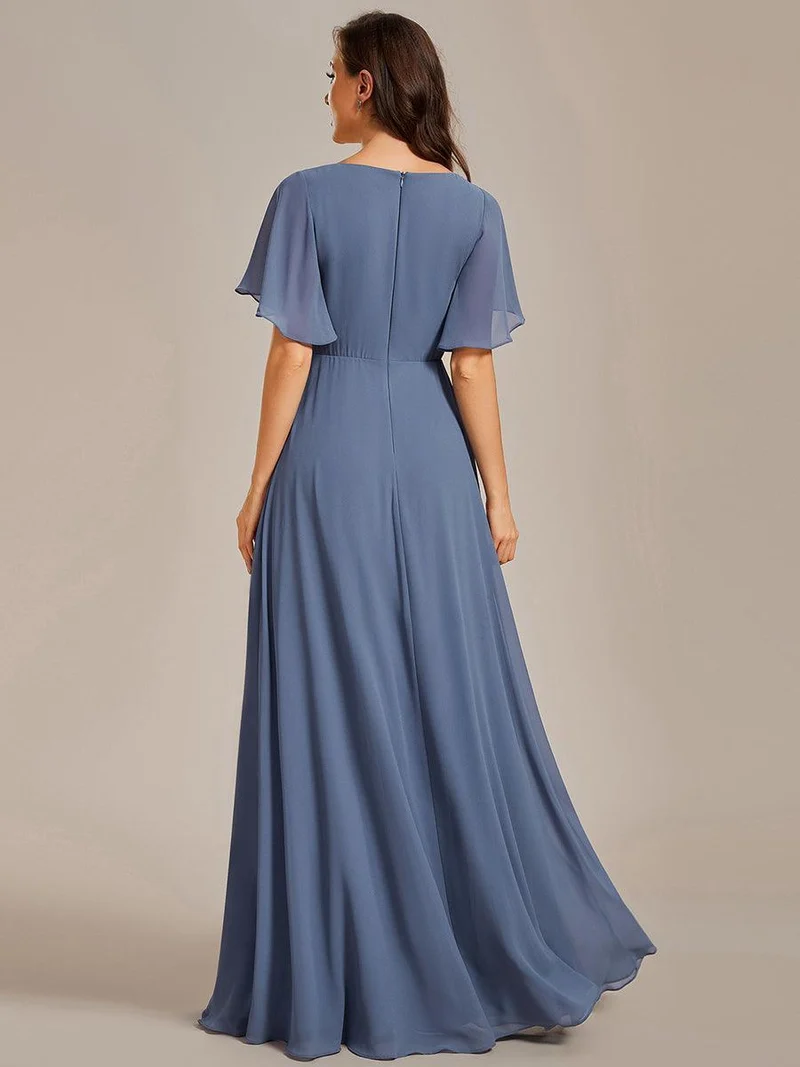ever IVYROSE|Robe de soirée de mariage élégante en mousseline de soie