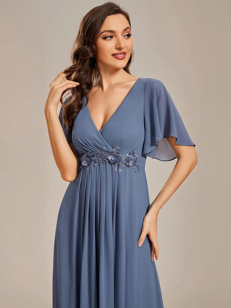 ever IVYROSE|Robe de soirée de mariage élégante en mousseline de soie