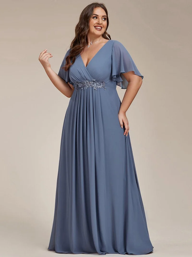 ever IVYROSE|Robe de soirée de mariage élégante en mousseline de soie