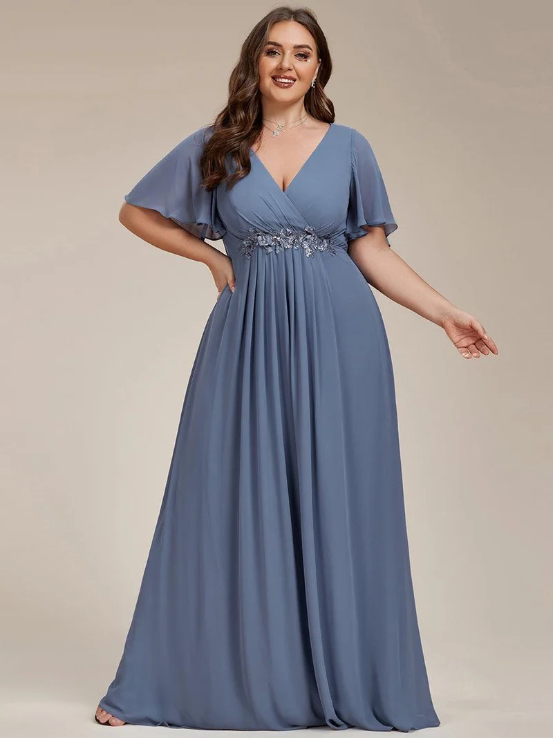 ever IVYROSE|Robe de soirée de mariage élégante en mousseline de soie